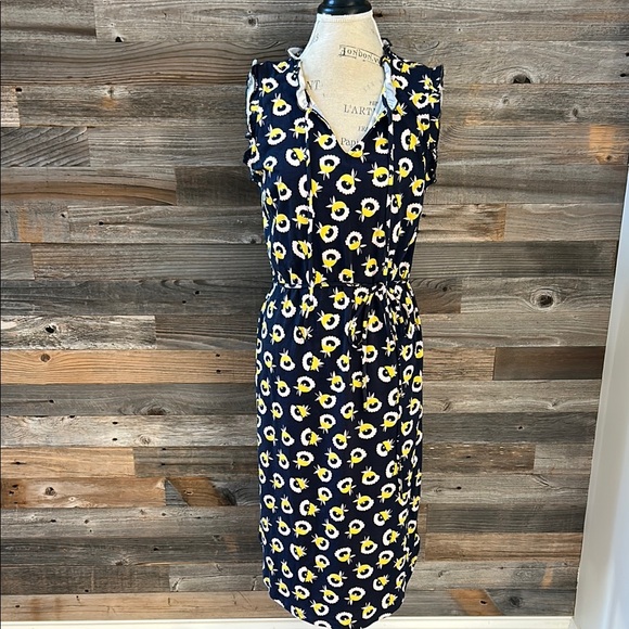 Boden Floral Sleeveless Dress - Navy and Yellow Size 10/Medium - Picture 2 of 12